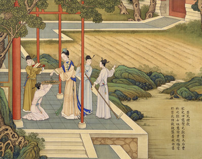 清_焦秉贞_历朝贤后故事图_禁苑种_(3500×2752 – 300dpi)(图1)
