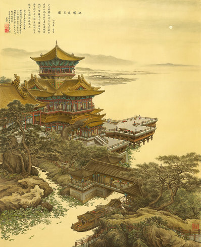 近代_张孝友_江楼夜_(9904×12161 – 72dpi)(图1)