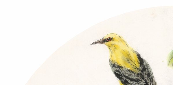 近代_王明明_花鸟扇页_(7703×3821 – 72dpi)(图2)