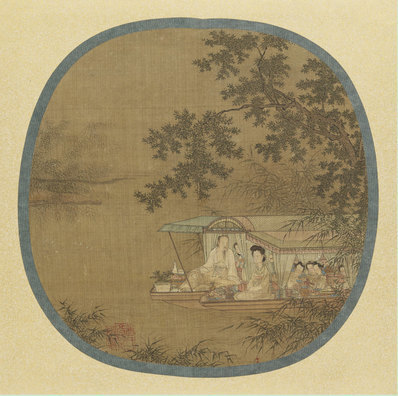 明_传仇英_游船图船人形_(4587×4558 – 300dpi)(图1)