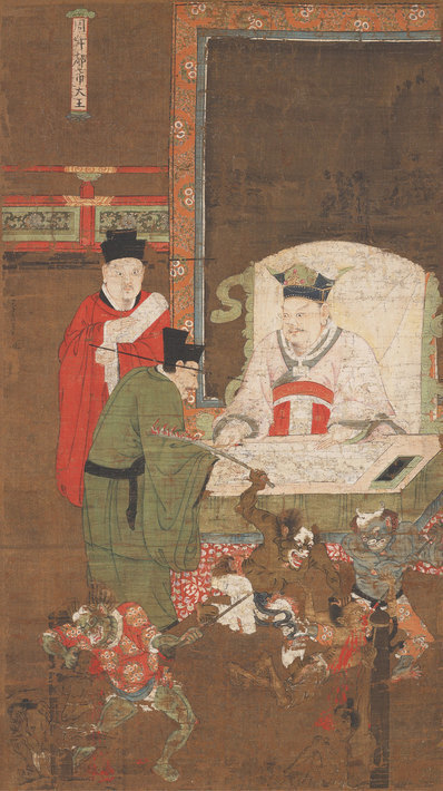 元_陆仲渊_十王图之都市王绢本_(4961×8853 – 300dpi)(图1)