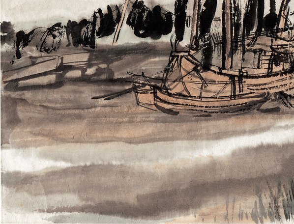 近代_陆严少_渔网未收_(4677×3563 – 72dpi)(图4)