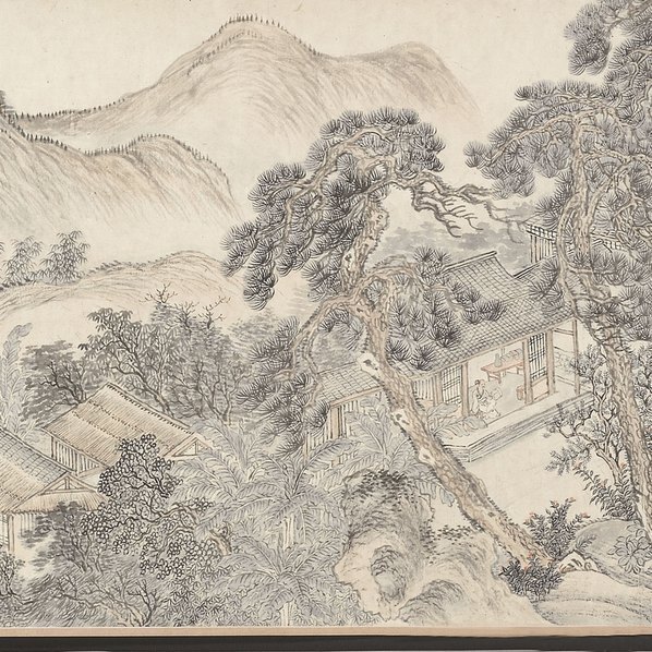 清_王翚_松乔堂图卷_(27936×3000 – 300dpi)(图4)