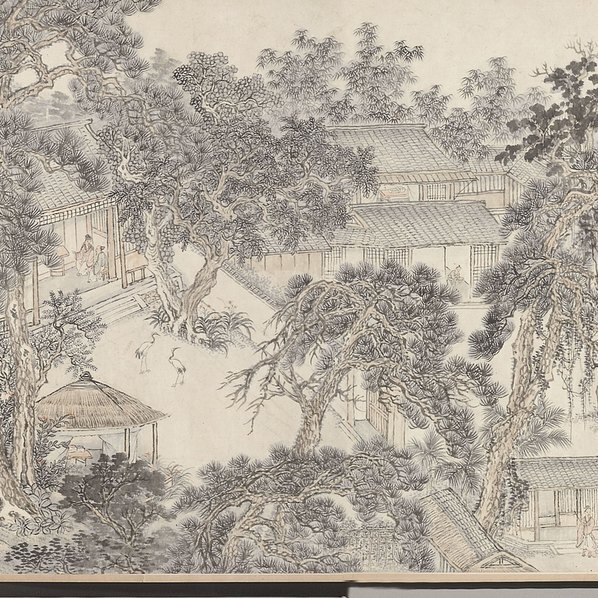清_王翚_松乔堂图卷_(27936×3000 – 300dpi)(图5)