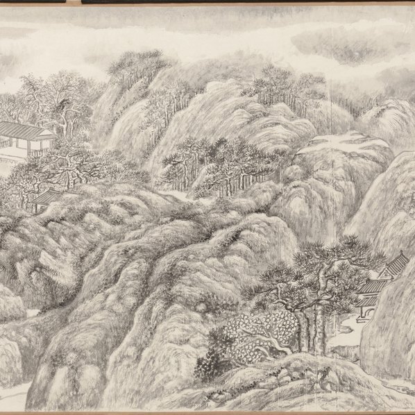 清_戴熙_石梁雨来亭图卷纸本克利夫_(36688×4134 – 300dpi)(图3)