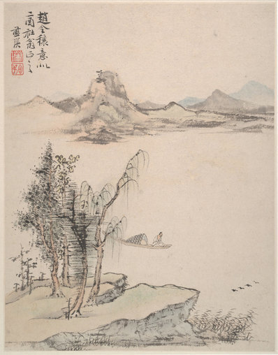 明_蓝瑛_仿宋元册页_开_大都会_2_(3010×3840 – 300dpi)(图1)