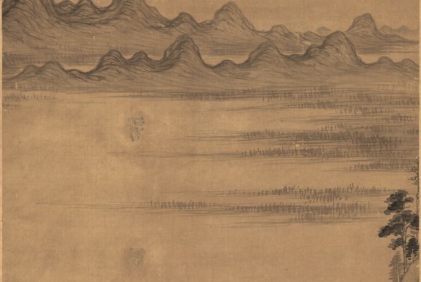 明_董其昌_九峰寒翠图_绢_(5432×14582 – 300dpi)(图3)