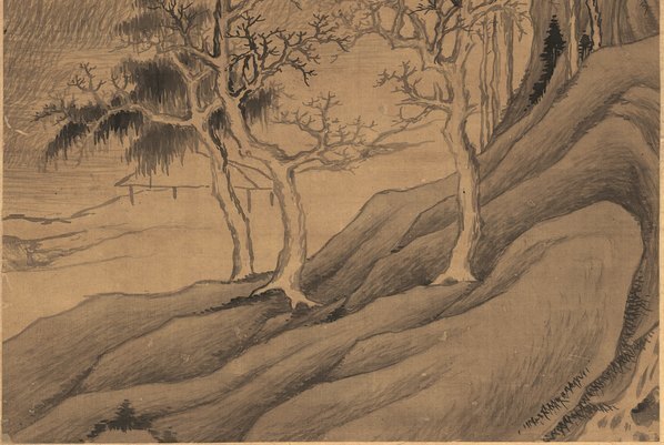 明_董其昌_九峰寒翠图_绢_(5432×14582 – 300dpi)(图5)