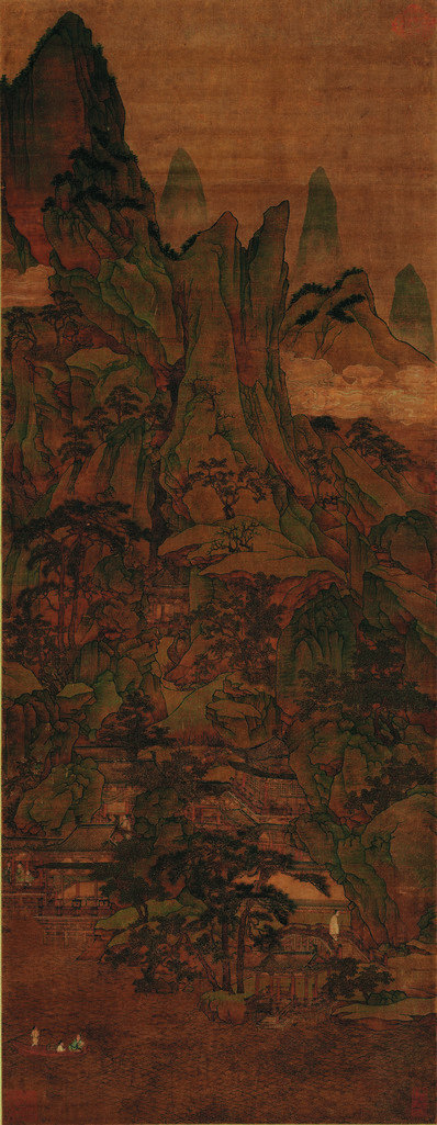 元_胡延晖_春山泛舟图_轴_绢本_(6614×17036 – 300dpi)(图1)