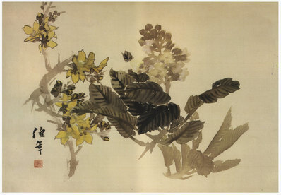清_任伯年_花卉册页_9_(3800×2630 – 300dpi)(图1)