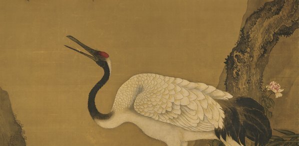 清_沈铨_桂鹤图_绢本辽(图3)