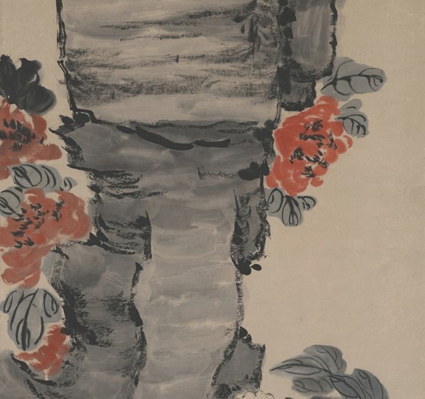近代_李瑞清_巨石牡丹图轴_(5577×20962 – 72dpi)(图3)