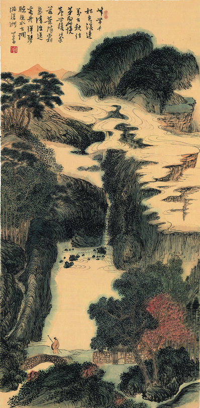 清_溥儒_山_(6500×13217 – 300dpi)(图1)
