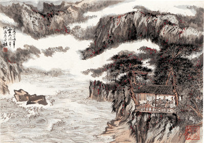近代_陆严少_楚江巫峡半云雨_(4677×3279 – 72dpi)(图1)