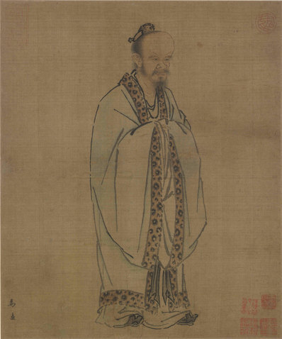 宋_马远_孔子像图页绢本北_(5454×6546 – 600dpi)(图1)