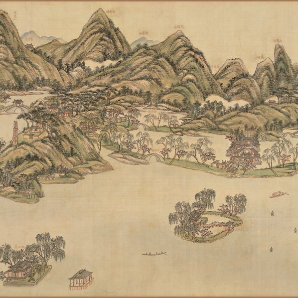清_王原祁_西湖十景图卷全图_绢本(图4)
