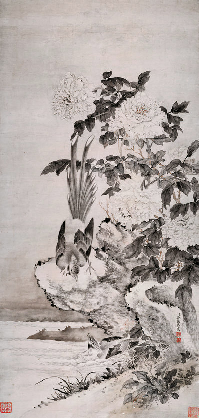 清_徐扬_牡丹山鹤_(5652×11850 – 350dpi)(图1)