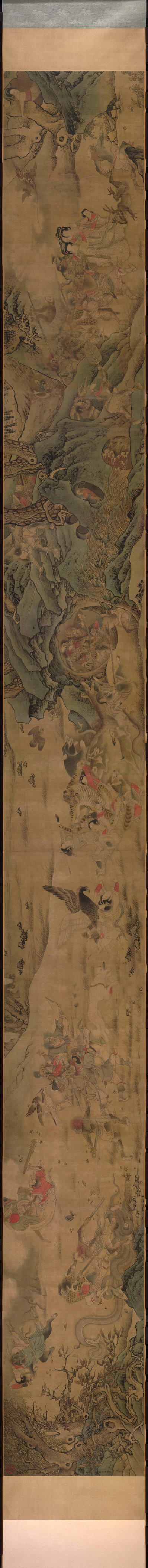 宋_佚名_二郎神搜山图卷_绢本北京故_(66739×6293 – 300dpi)(图1)