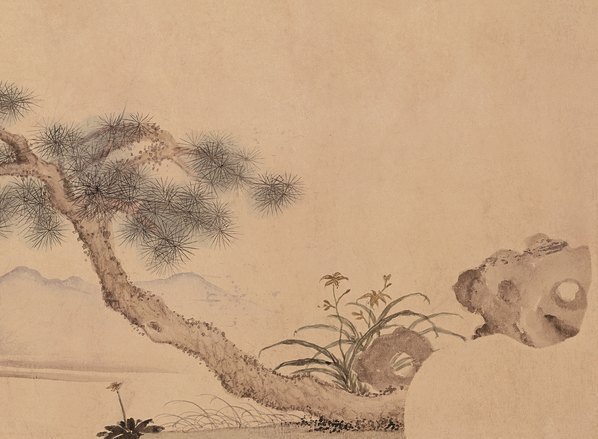 明_朱瞻基_莲浦松吟荫图卷纸_(16074×3685 – 300dpi)(图5)