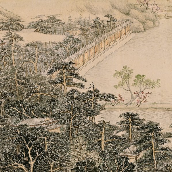 清_徐扬_玉带桥诗意图卷_纸本_(25915×2446 – 403dpi)(图4)