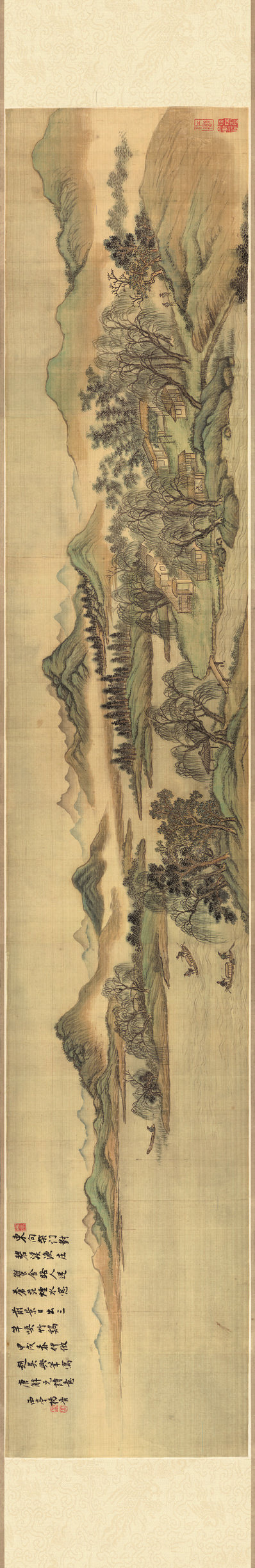 清_杨晋_唐解元诗意图_绢本_(20748×3372 – 350dpi)(图1)