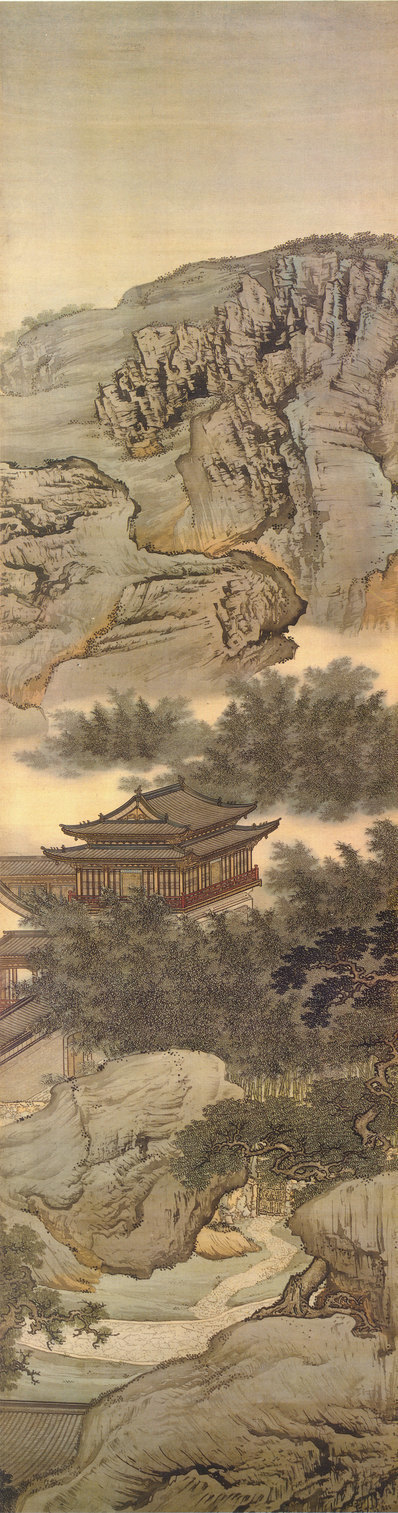 清_袁江_竹苞松茂图绢本_竹苞松茂图_(3946×15000 – 300dpi)(图1)