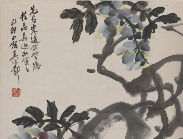 近代_吴东迈_紫滕花图轴_(4030×12238 – 72dpi)(图2)
