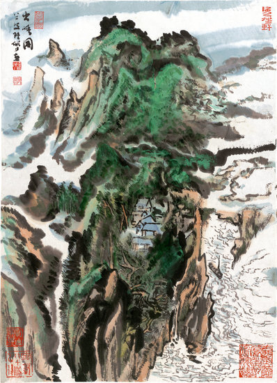 近代_陆严少_陆严少出峡图轴纸本_(6869×9483 – 72dpi)(图1)