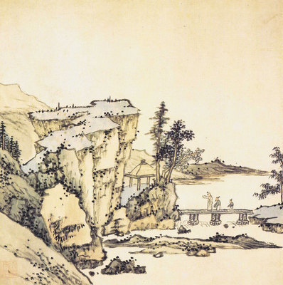 清_渐江_山水册开_2_(3100×3113 – 300dpi)(图1)