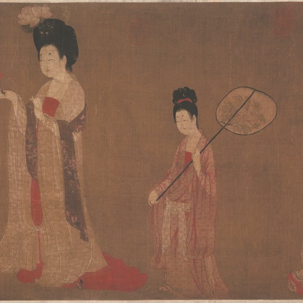 唐_周昉_簪花仕女图_绢本_旧版全卷(图4)