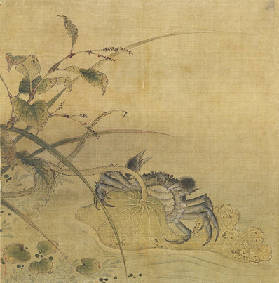 宋_佚名_荷蟹图绢本_(3381×3425 – 300dpi)(图1)