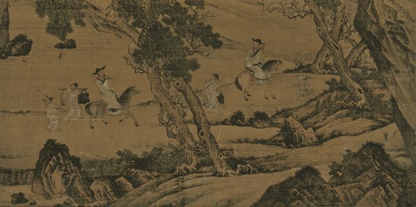 明_唐寅_松林扬鞭图绢本旅顺博物_(10075×20004 – 350dpi)(图5)