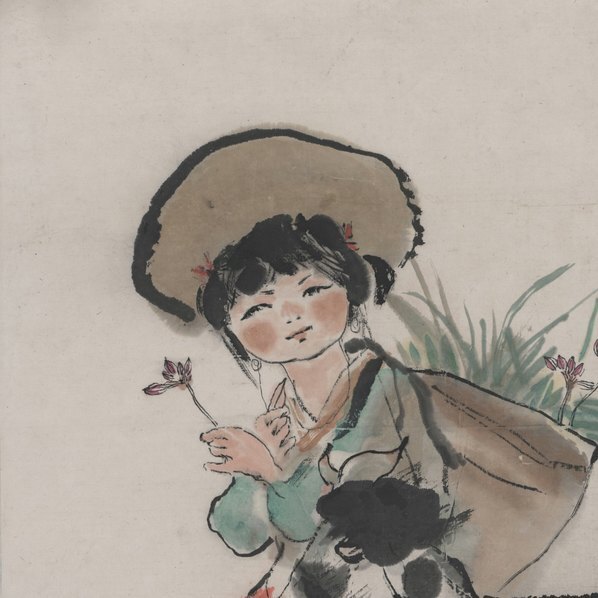 近代_程十发_少女牧羊图_(7795×7795 – 72dpi)(图2)