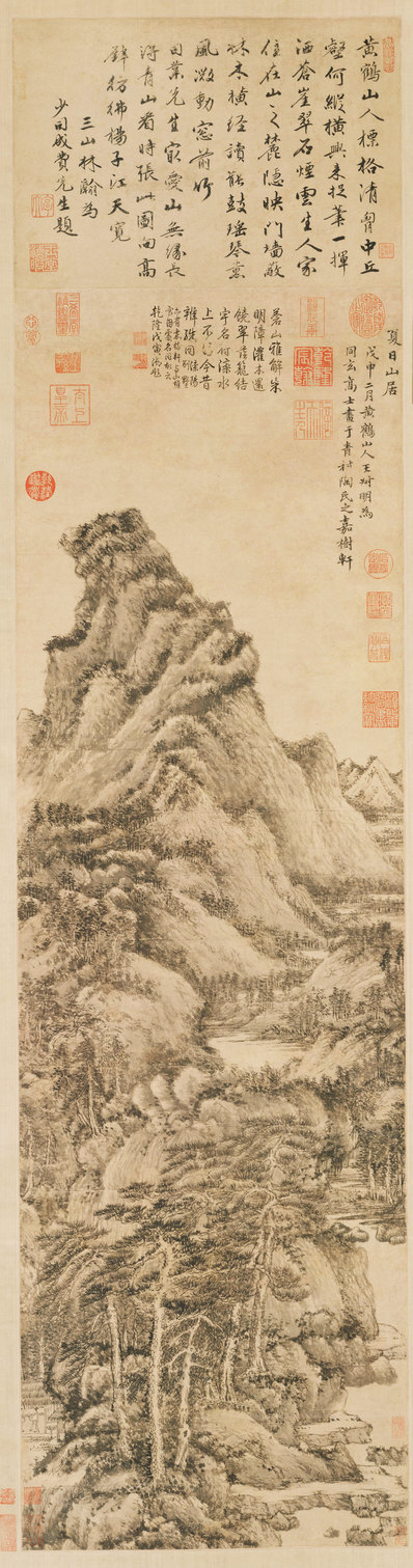 元_王蒙_夏日山居图轴_(7110×26993 – 494dpi)(图1)