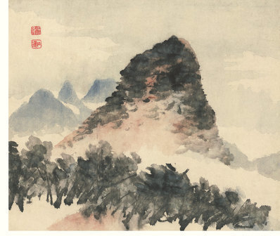 明_石涛_设色山水册纸本_10_(4053×3418 – 300dpi)(图1)
