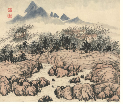 明_石涛_设色山水册纸本_11_(4023×3418 – 300dpi)(图1)