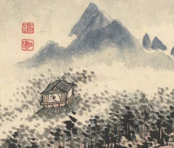 明_石涛_设色山水册纸本_11_(4023×3418 – 300dpi)(图2)