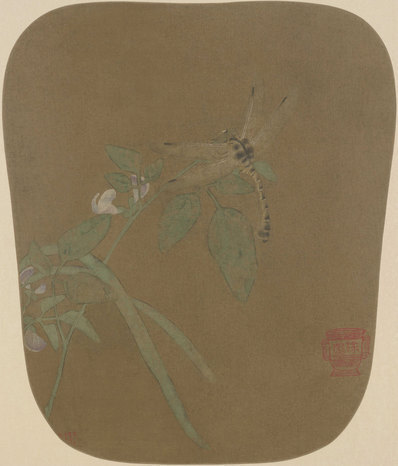 宋_佚名_豆荚蜻蜓图绢本_(4800×5618 – 300dpi)(图1)