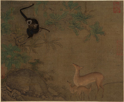 明_佚名_猴鹿图_(4000×3271 – 300dpi)(图1)