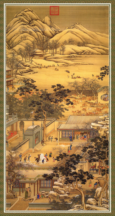 清_清院本十二月令图冊_十二月令图_(3617×6785 – 72dpi)(图1)