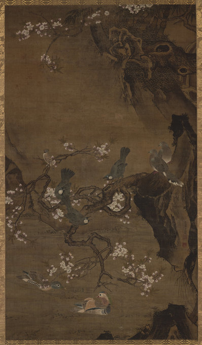 明_吕纪_四季花鸟图_春_东京国立博物_(8196×14006 – 300dpi)(图1)