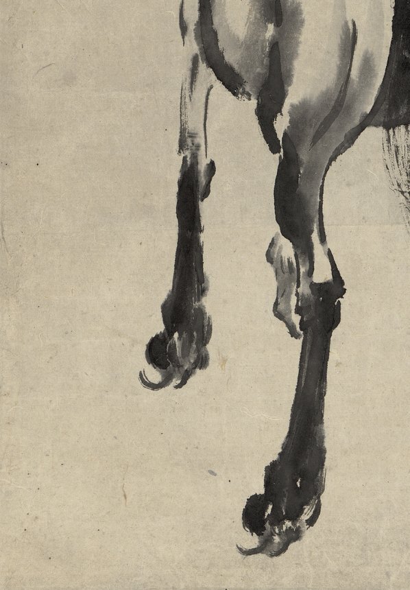 近代_徐悲鸿_墨笔马轴_立马远眺_纸本_(4393×6318 – 72dpi)(图4)