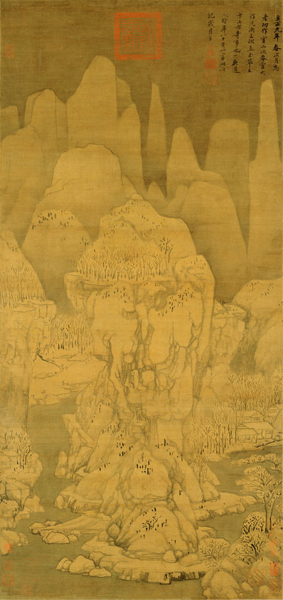 元_黄公望_九峰雪霁图轴_纸_(6526×13843 – 300dpi)(图1)
