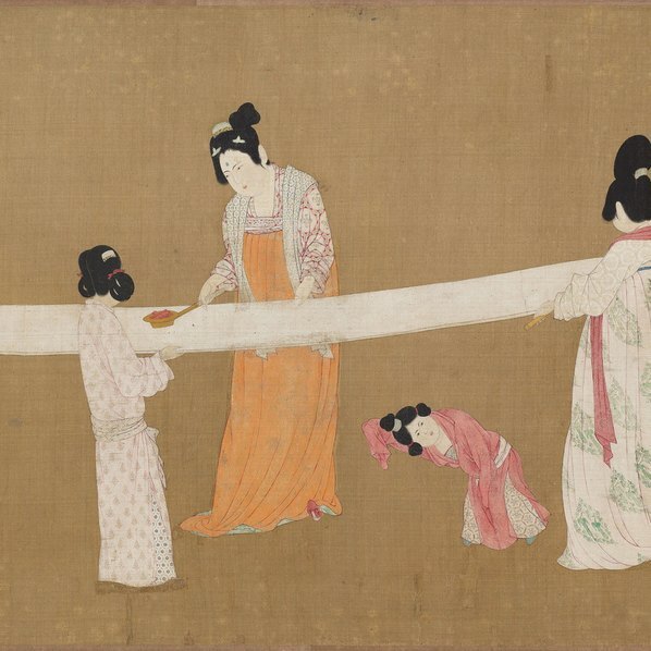 宋_赵佶_摹张萱捣练图_画芯(图3)
