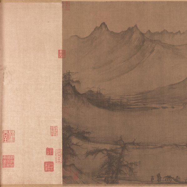宋_许道宁_渔舟唱晚图_绢本_美_(26852×5096 – 261dpi)(图2)