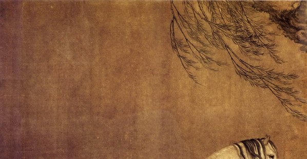 清_郎世宁_柳荫双骏图_(7735×4010 – 300dpi)(图2)
