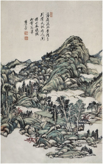 清_王原祁_仿古山水图_山水册页_3_(3647×5756 – 300dpi)(图1)