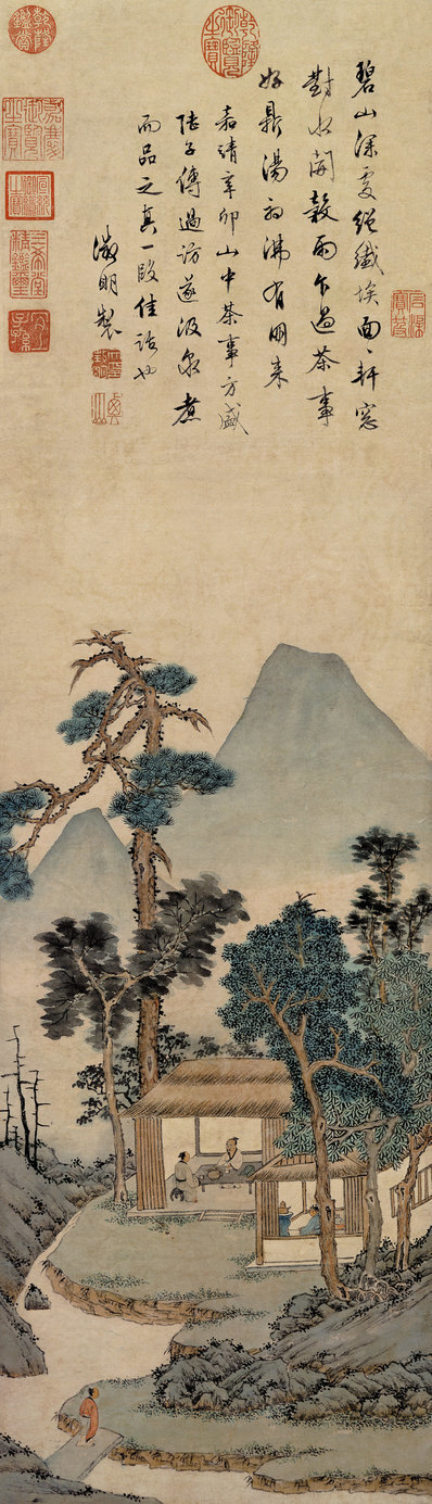 明_文徵明_品茶图轴纸本_台北故_(4830×16808 – 300dpi)(图1)