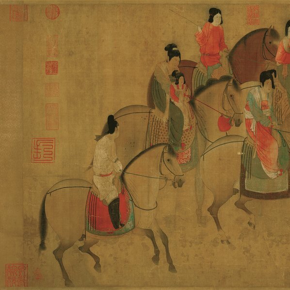 宋_赵佶_摹虢国夫人游春图_成品_成品_H(图5)