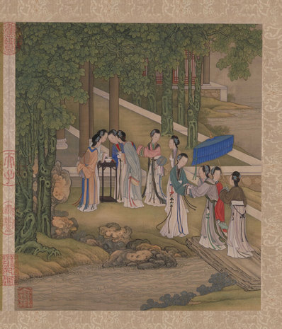 清_陈枚_月曼清游图册_桐荫乞_(5000×5842 – 300dpi)(图1)